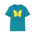 T-shirt papillon jaune avec poème