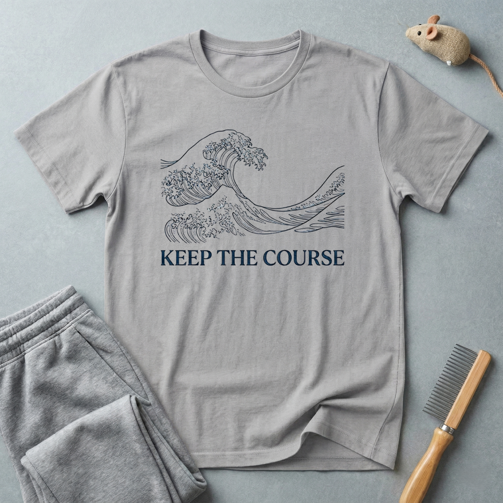 T-shirt Vague «Keep The Course» — T-shirt graphique nautique inspirant