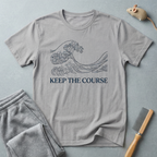 T-shirt Vague «Keep The Course» — T-shirt graphique nautique inspirant