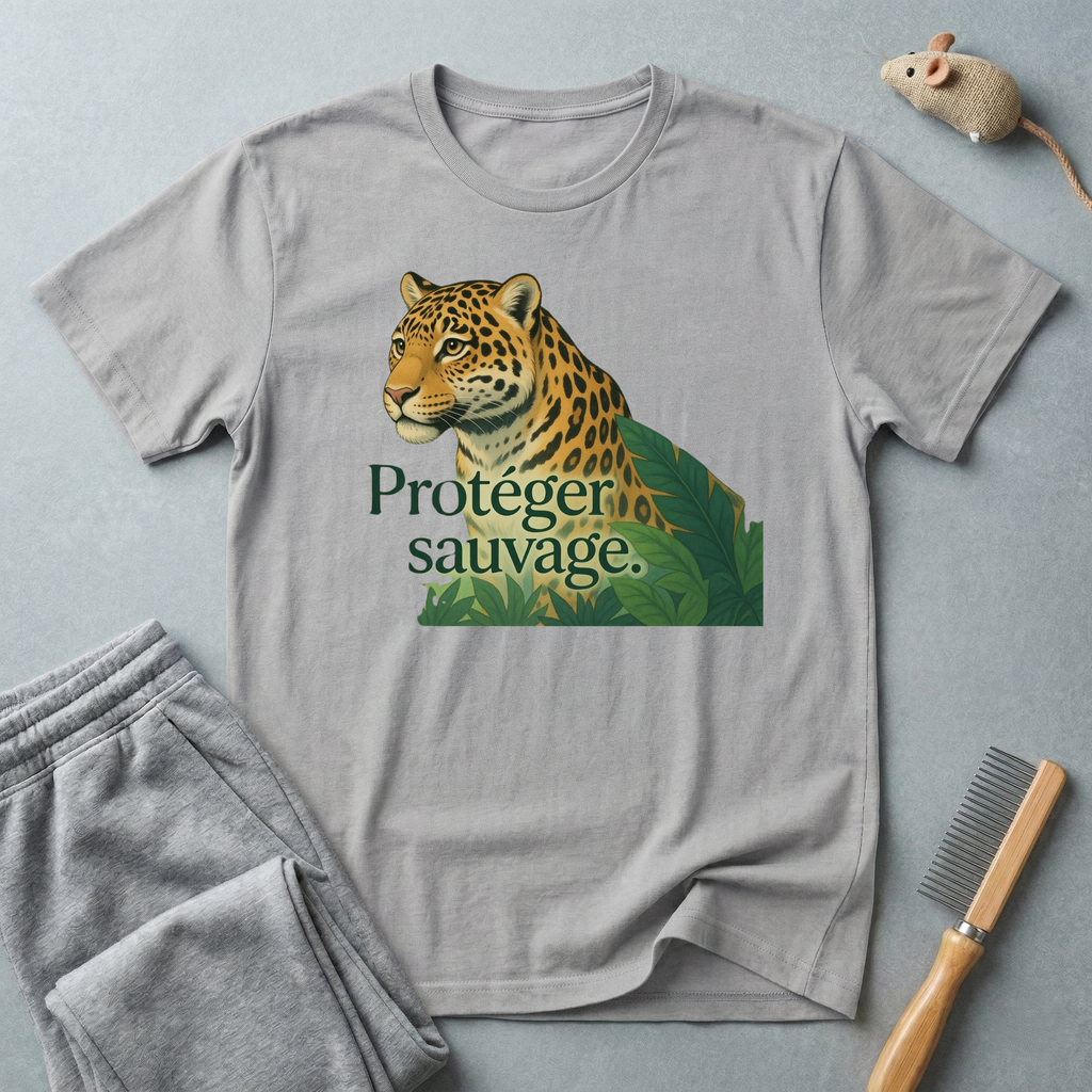 T-shirt — «Protéger le sauvage» T-shirt graphique léopard conservation