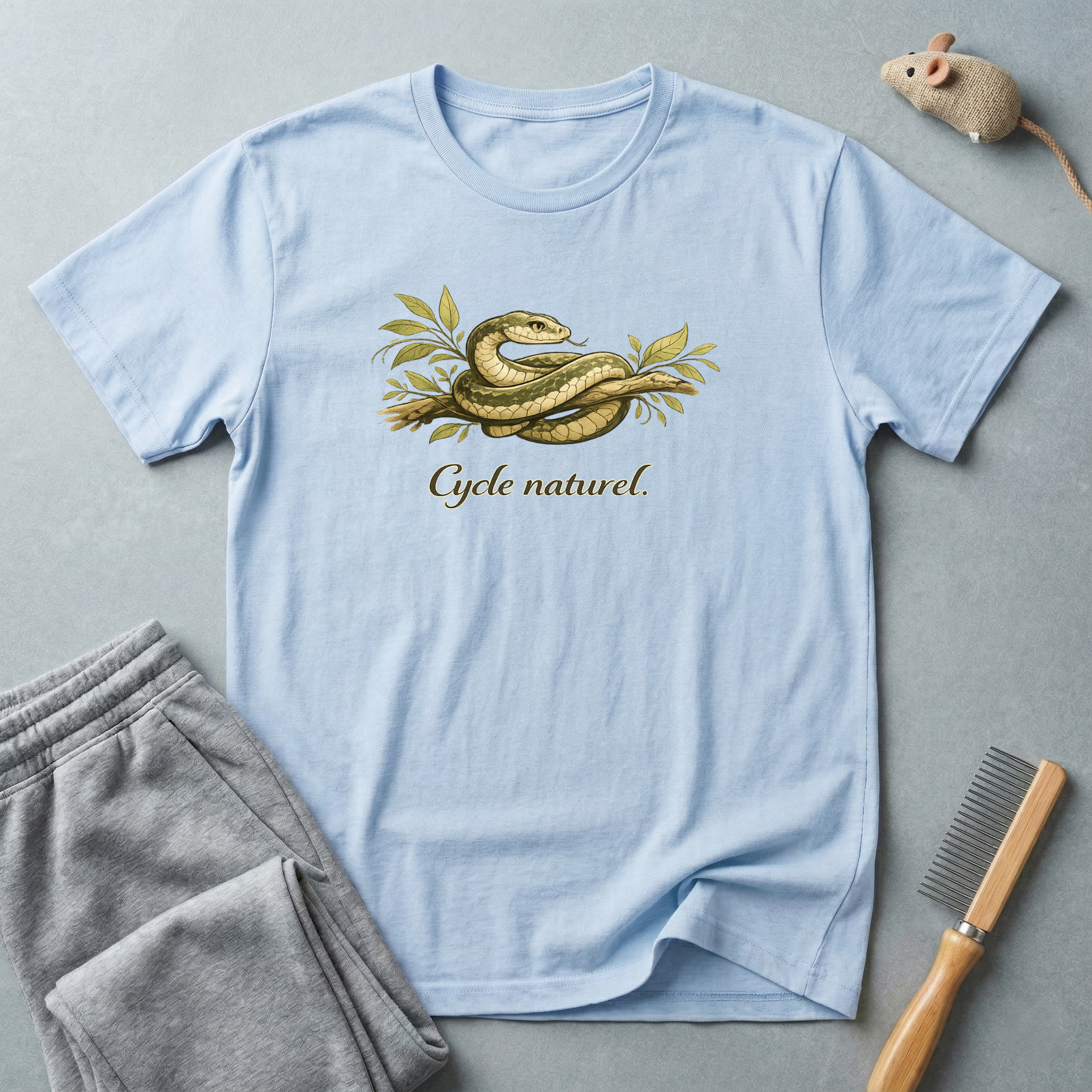 T-shirt Illustration de serpent — «Cycle naturel»