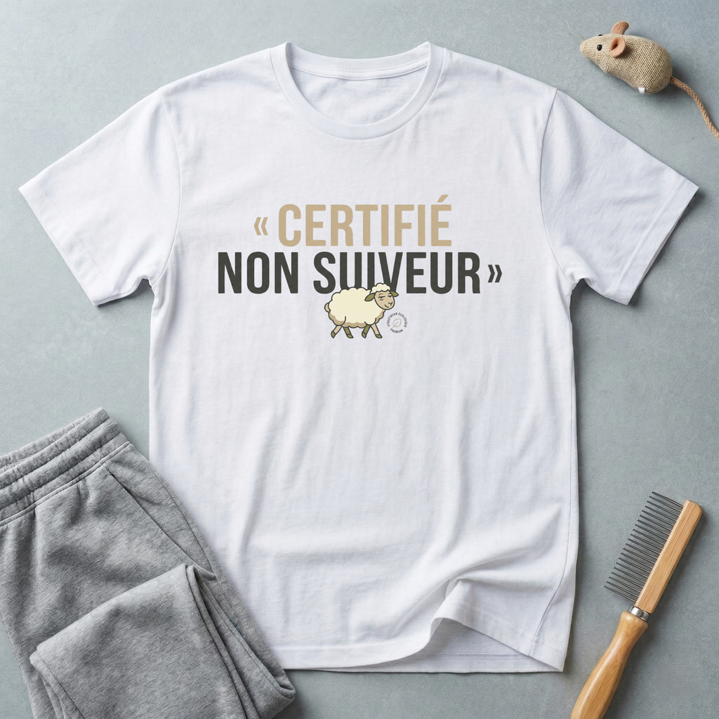 T-Shirt — "Certifié Non Suiveur" Goat Graphic