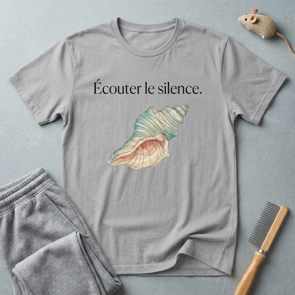 T-shirt — «Écouter le silence.» T-shirt graphique coquillage