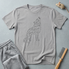 T-shirt Loup calligraphie