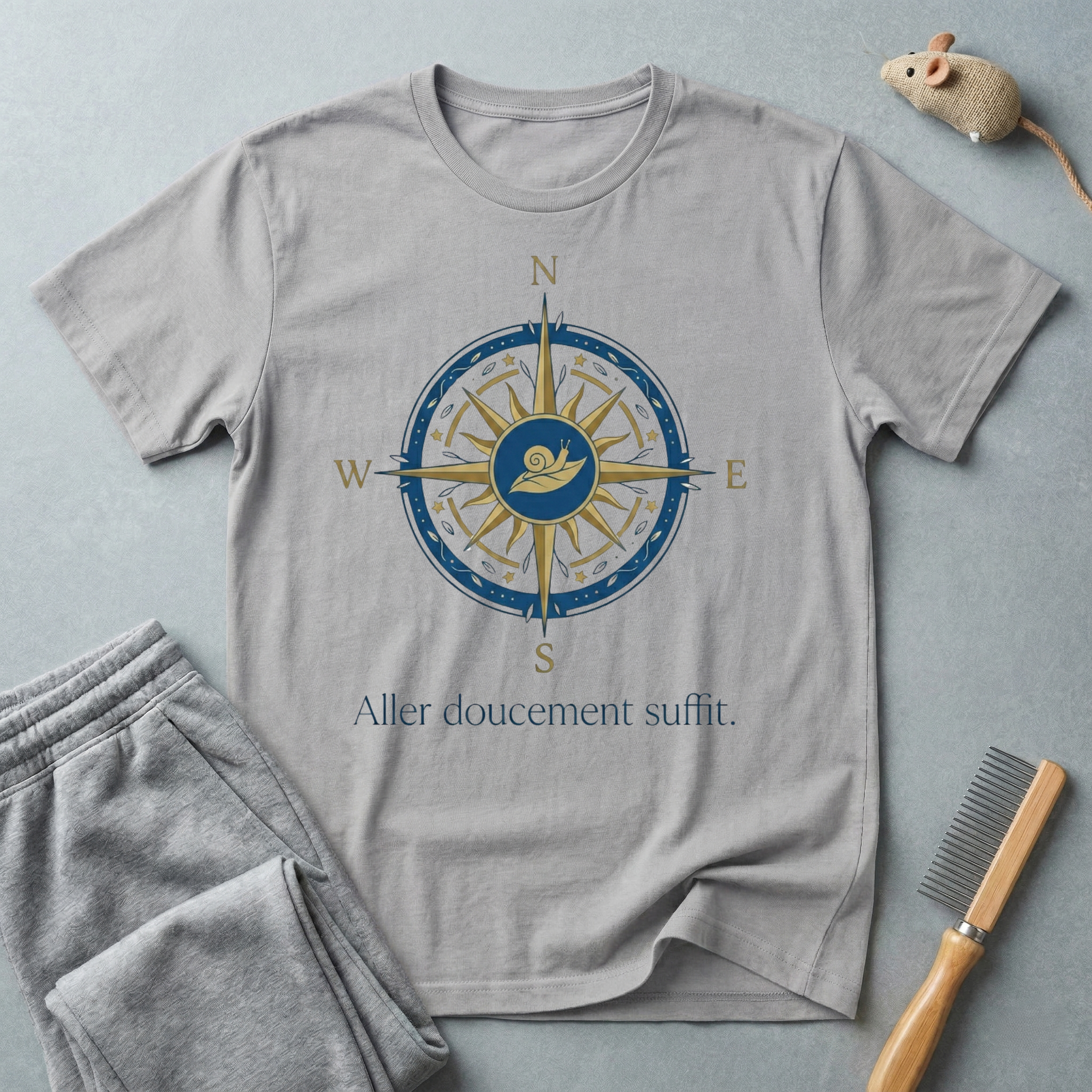 T-shirt Rose des vents — «Aller doucement suffit»