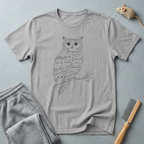T-shirt hibou calligraphie — T-shirt faune à écriture vintage