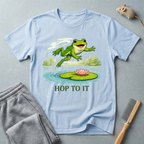 "Hop To It" Frog T-Shirt — Playful Graphic T-Shirt with Lily Pad