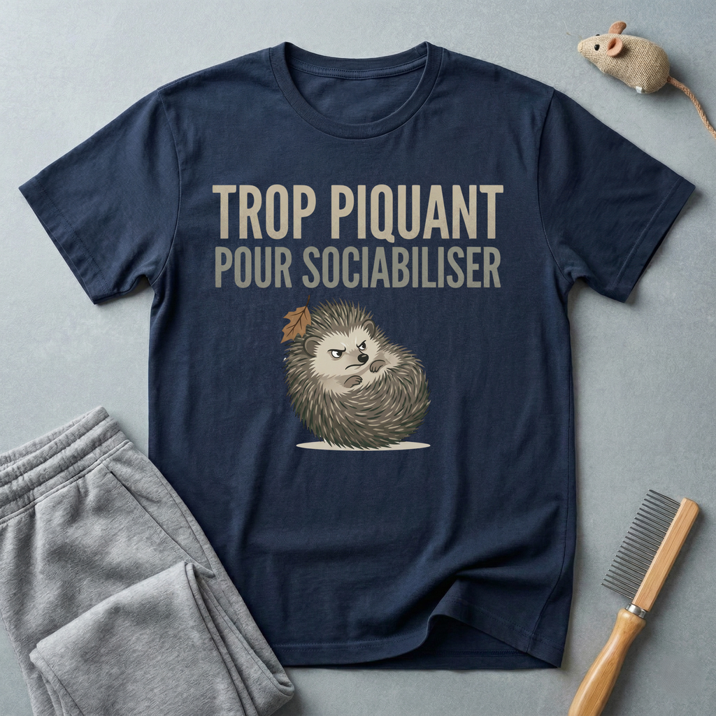 T-shirt hérisson — «Trop piquant pour sociabiliser»