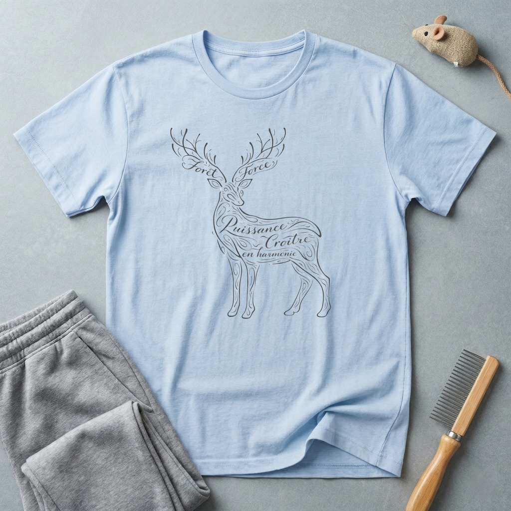 T-shirt Cerf Calligraphie