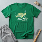 T-shirt aquarelle Tortue marine — T-shirt océan «Évoluer à son rythme.»