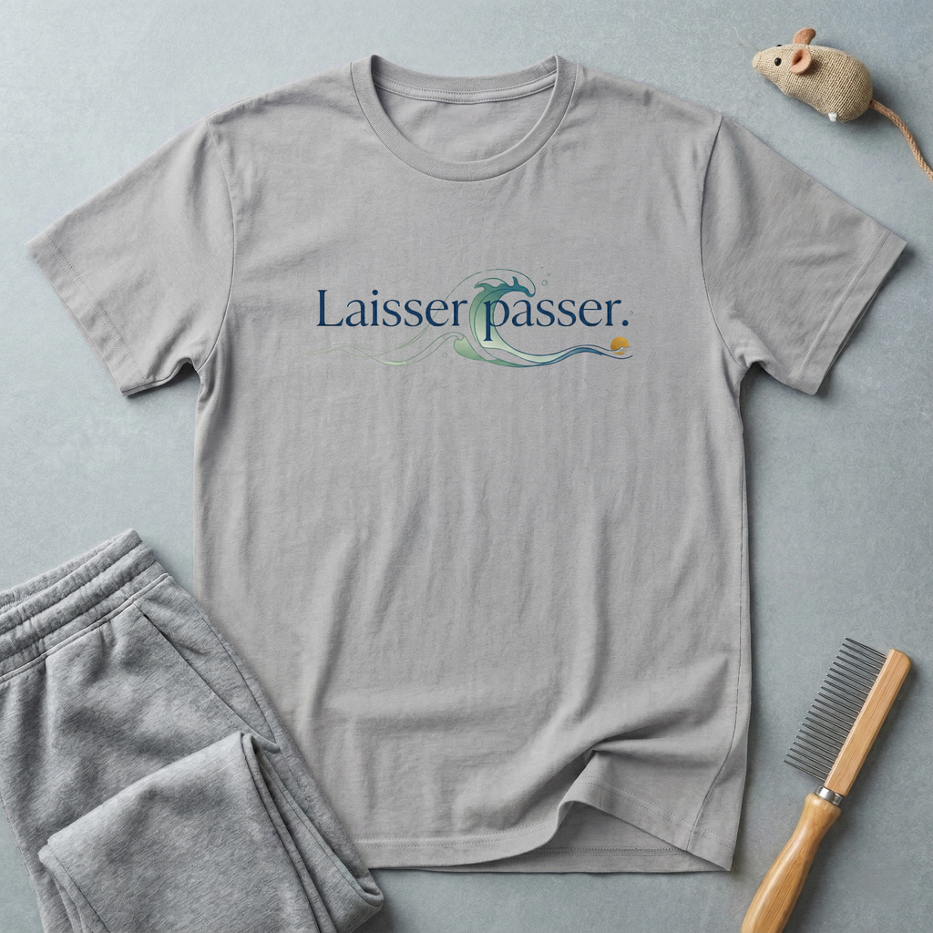 T-shirt écriture florale «Laissez-Passer»