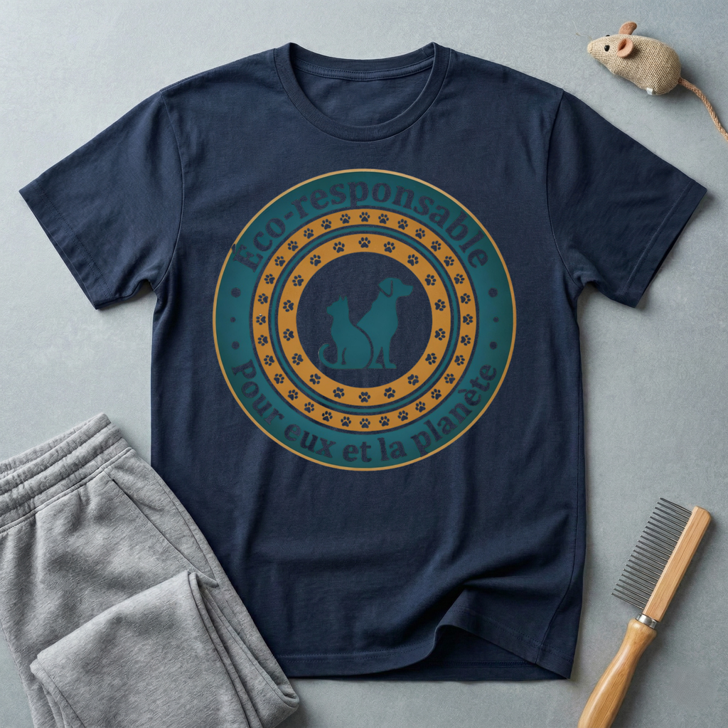 Eco-Responsible Pet T-Shirt — "Éco-responsable pour eux et la planète"
