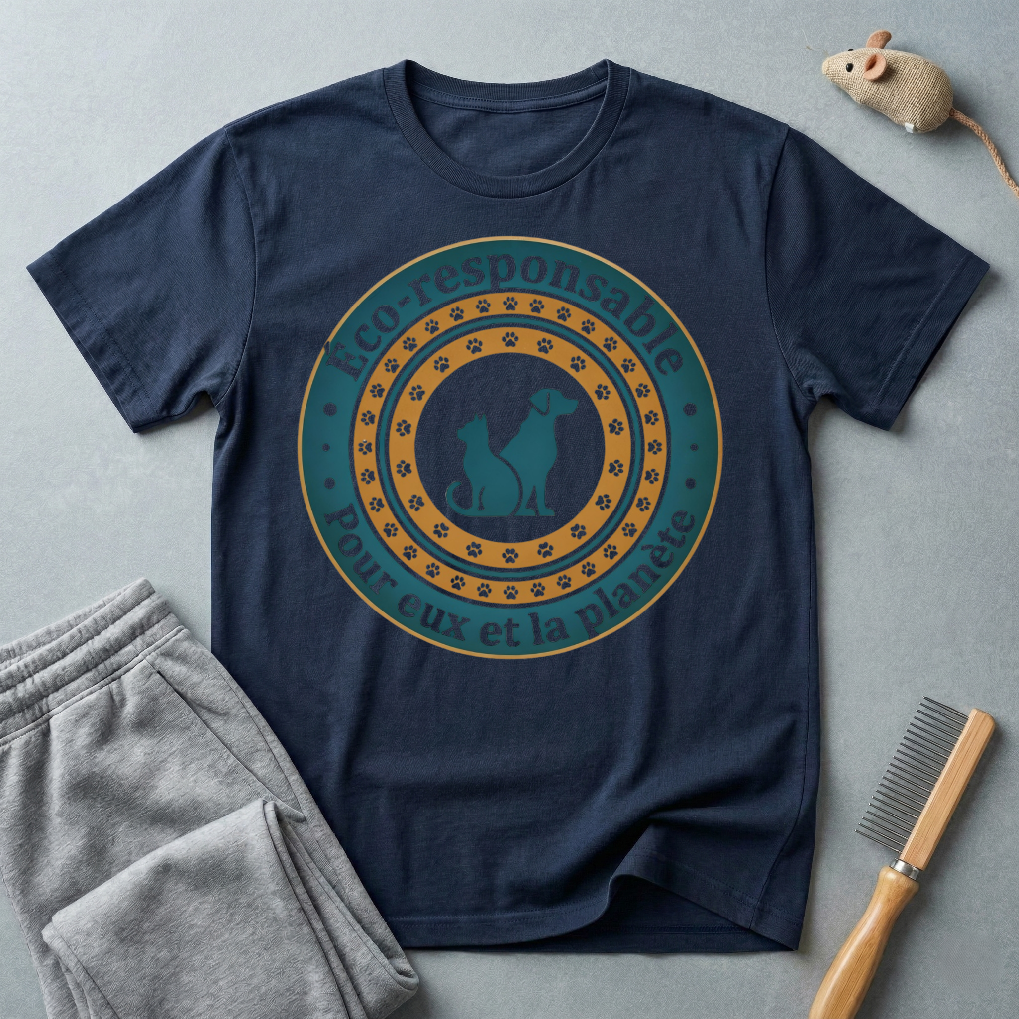 Eco-Responsible Pet T-Shirt — "Éco-responsable pour eux et la planète"