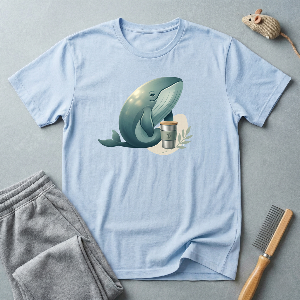 T-shirt graphique Baleine et tasse de café