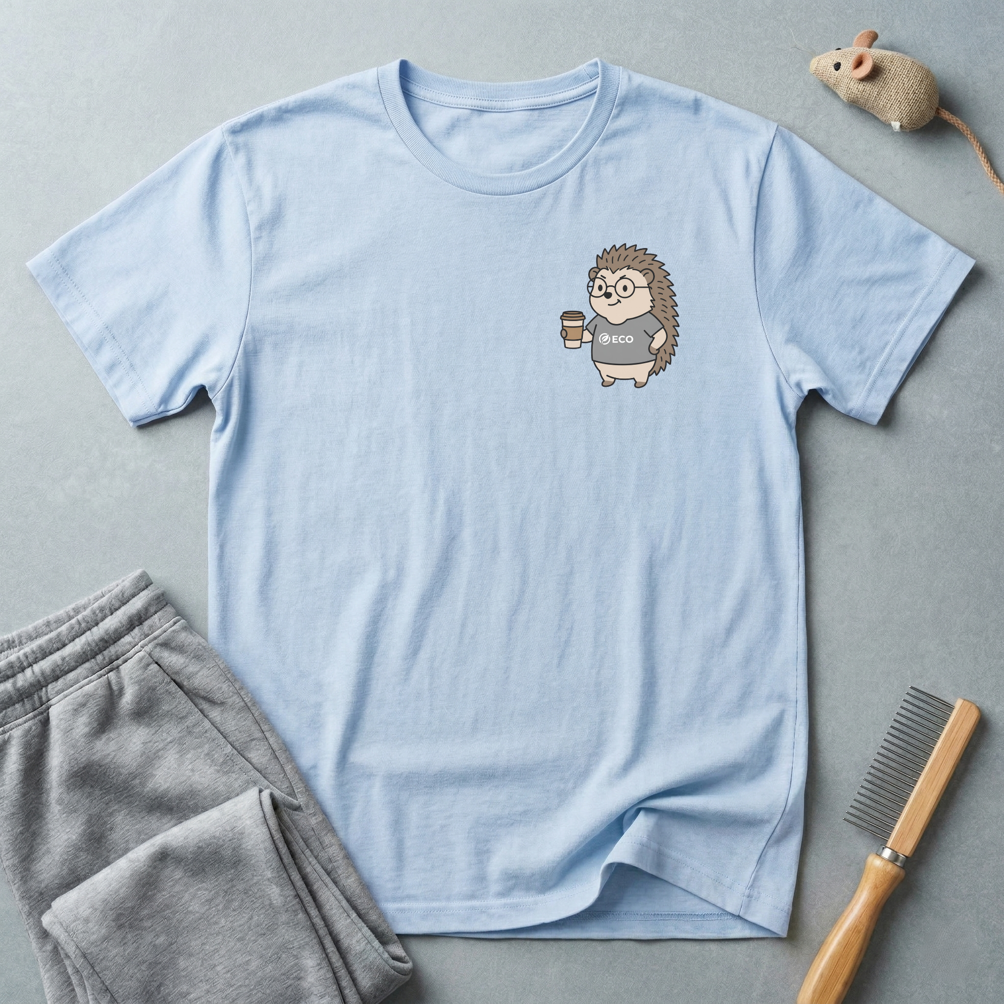 T-shirt «Hérisson café» — t-shirt graphique mignon pour amateur de café ☕🦔