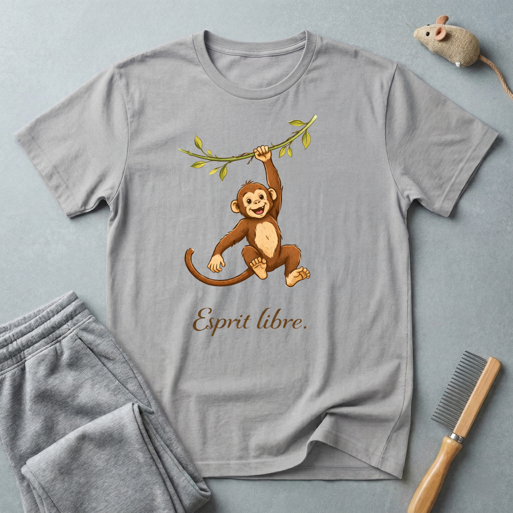 T-shirt Singe suspendu «Esprit Libre»