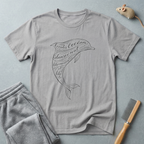 T-shirt Dauphin Calligraphie — T-shirt graphique nautique à écriture manuscrite