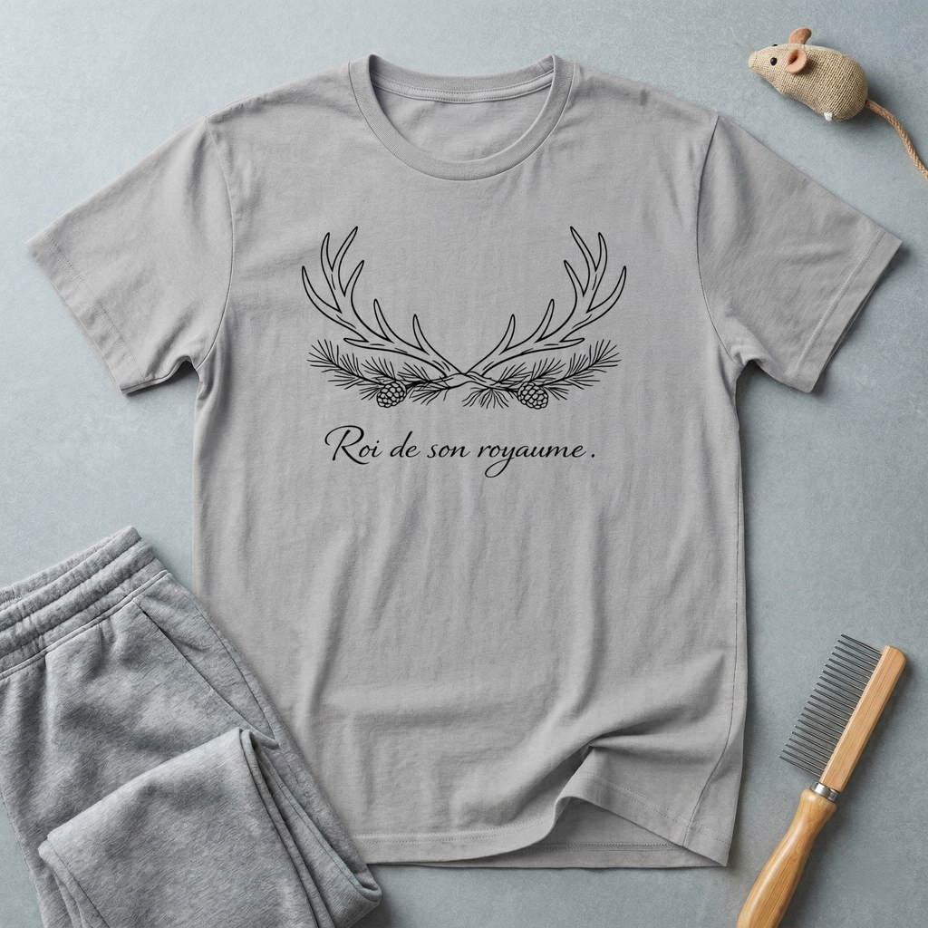 T-shirt couronne de bois de cerf — «Roi de son royaume»