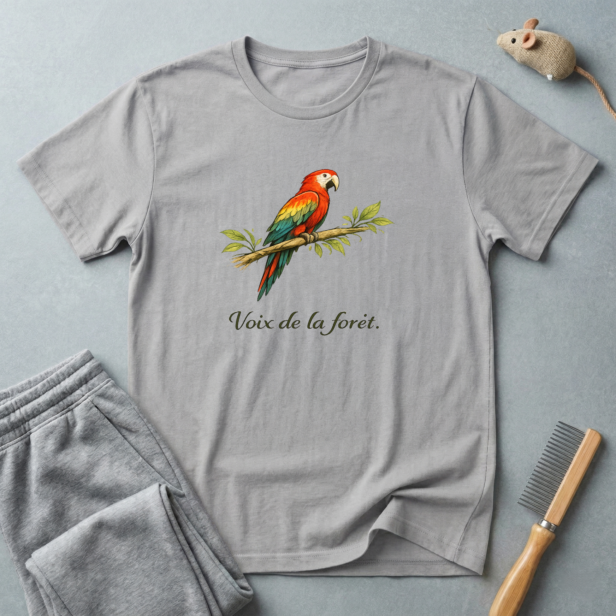 T-shirt illustration perroquet — «Voix de la forêt»