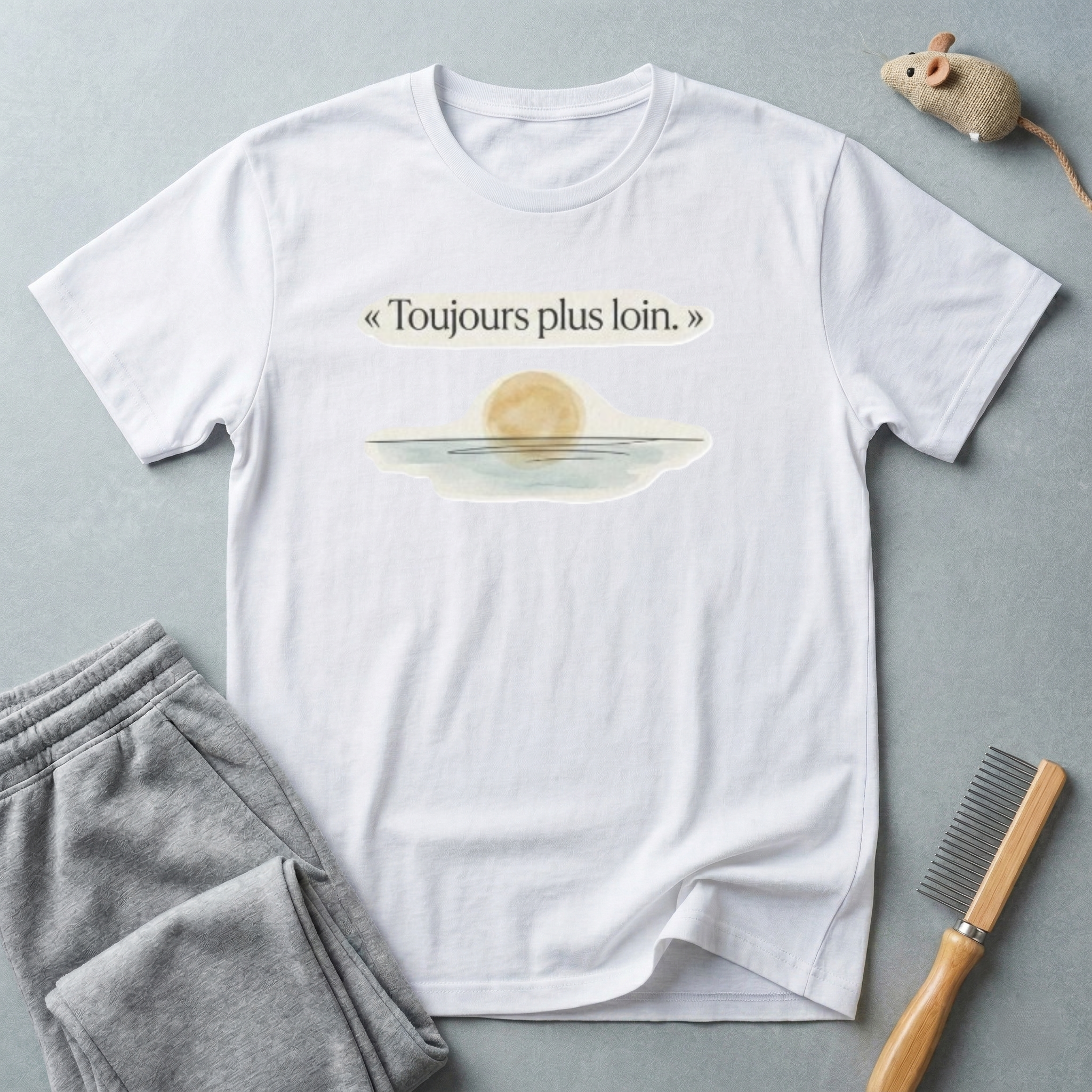T-shirt coucher de soleil «Toujours Plus Loin»