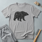 T-shirt typographie Ours — T-shirt graphique nature Ours Calligraphie