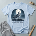 Howling Wolf T-Shirt — Moonlit Forest Graphic T-Shirt “Howl You Doin?”