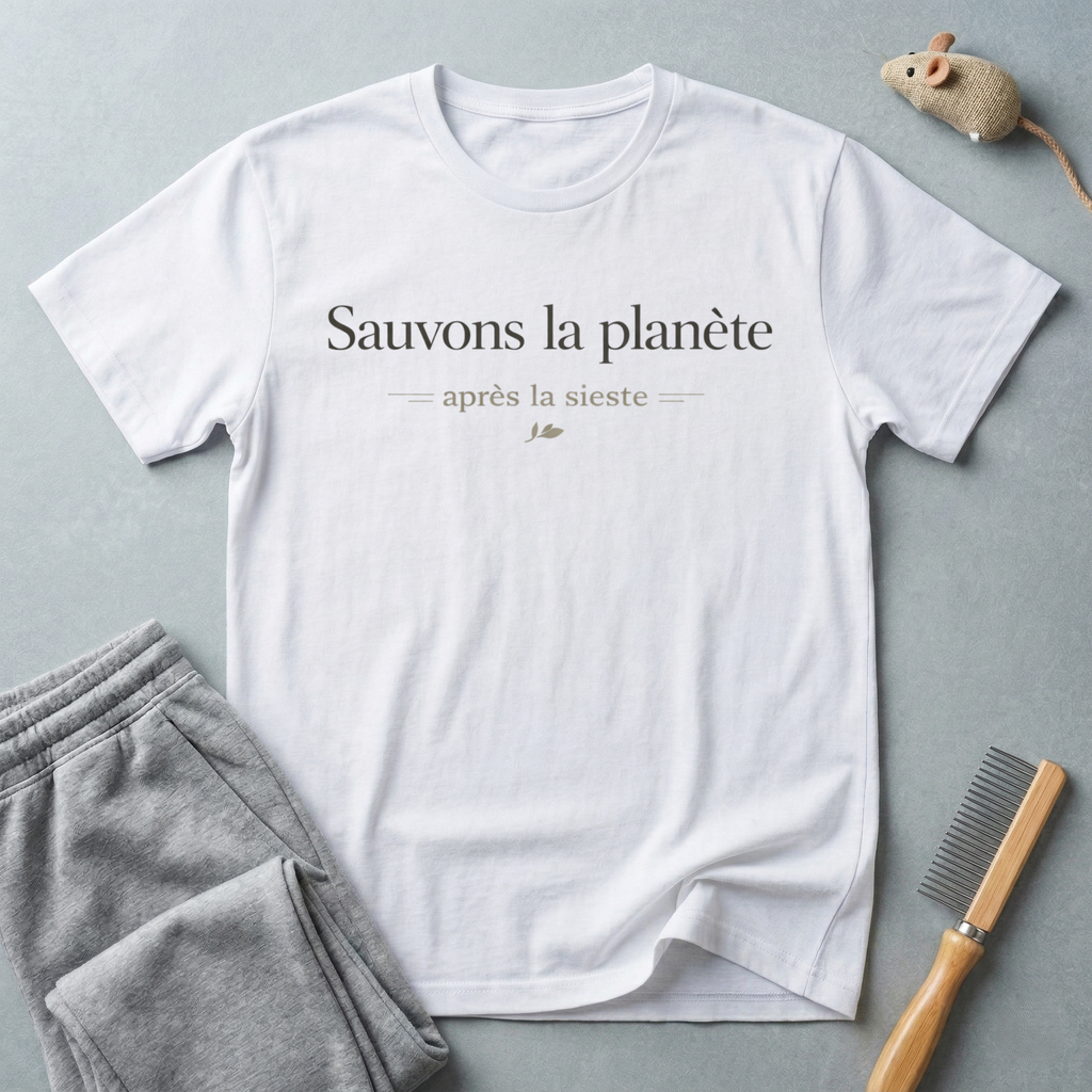 T-shirt — «Sauvons la planète après la sieste»