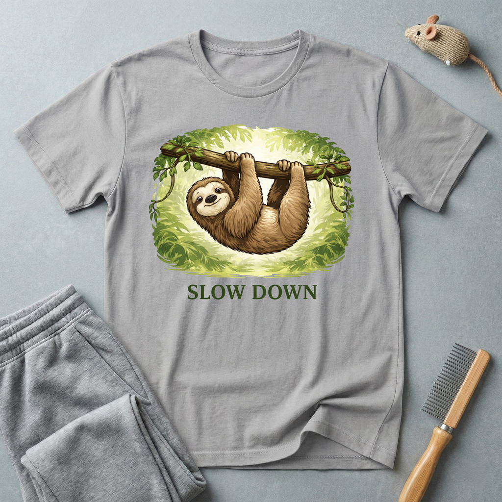 "Slow Down" Lazy T-shirt — Casual-style nature graphic tee