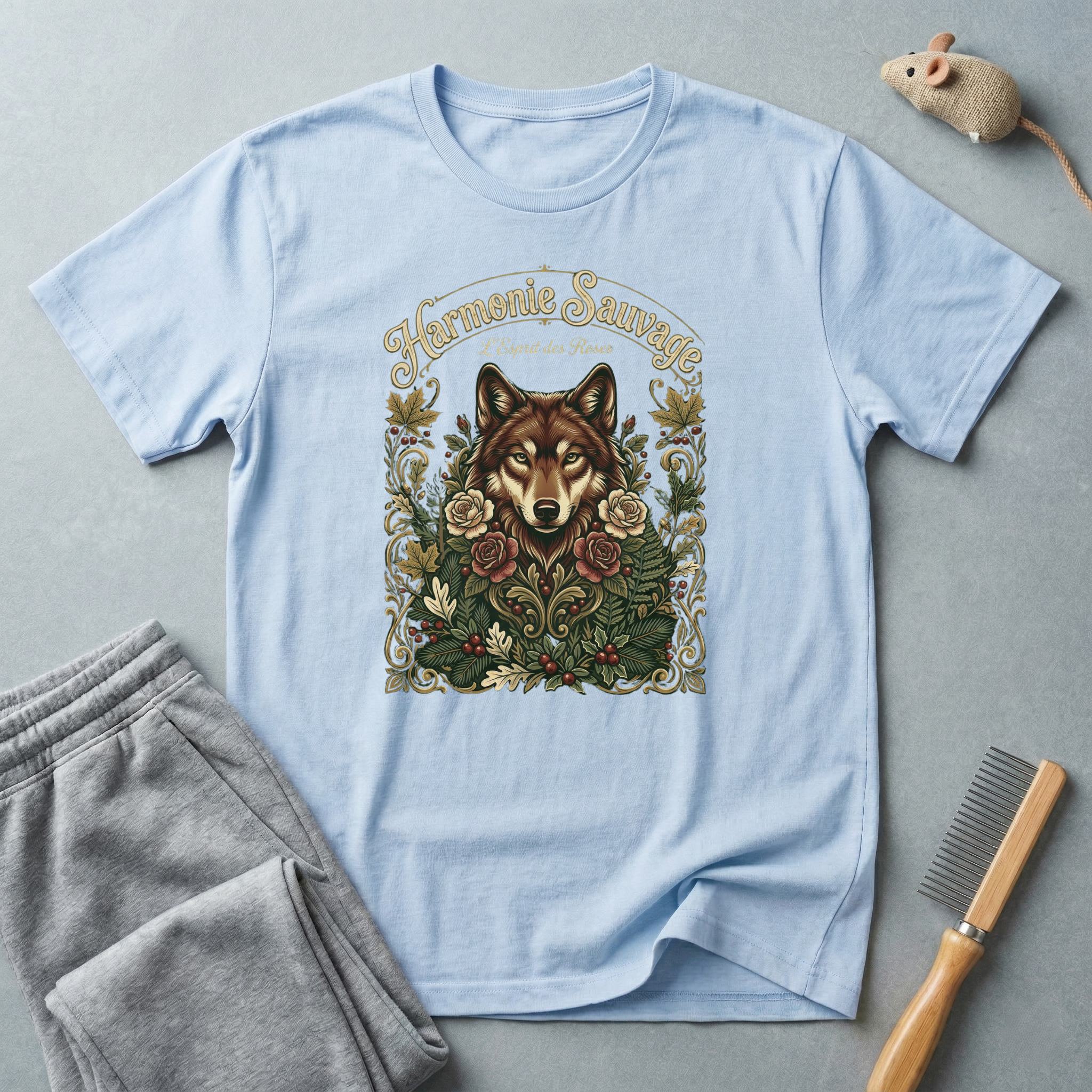 T-shirt Loup Floral — «Sauvagement Féroce» T-shirt graphique nature vintage 🐺🌿