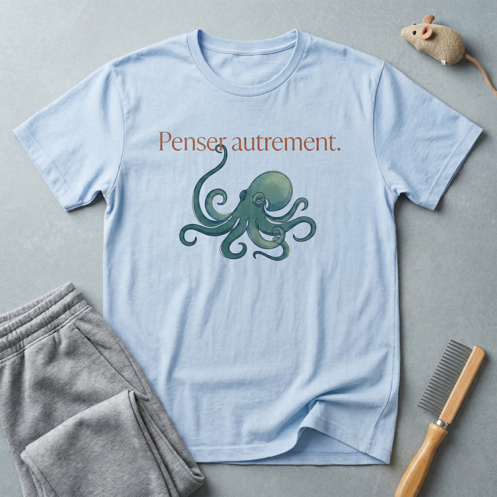 T-shirt graphique pieuvre — «Pensée autrement.»