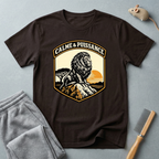 T-shirt graphique Lion «Calme & Puissance» — T-shirt vintage safari au coucher de soleil