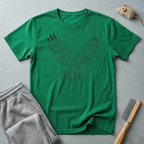 T-shirt Aigle — Aigle patriotique en vol avec design typographique manuscrit