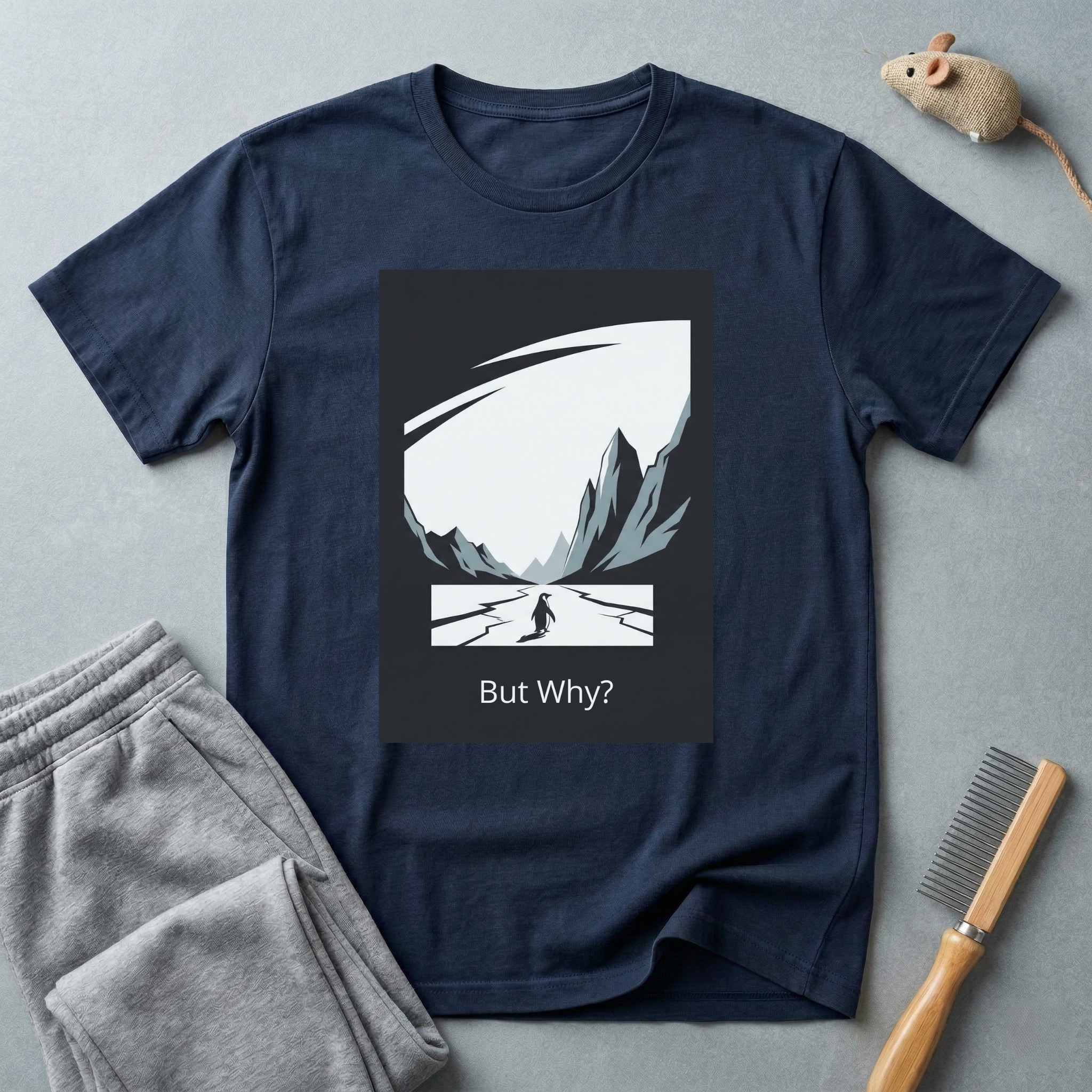 T-shirt — T-shirt graphique minimaliste de montagne avec la mention «But Why?»