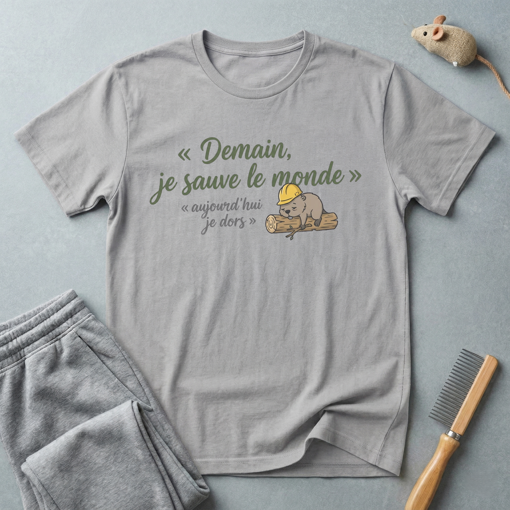 T-Shirt — "Demain, je sauve le monde"