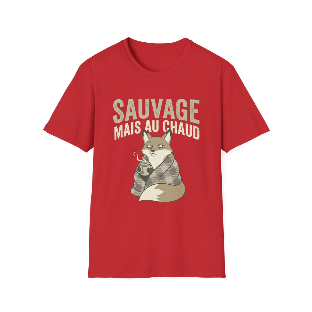 Sauvage Mais Au Chaud Fox T-Shirt — Cozy Vintage Fox Graphic Tee