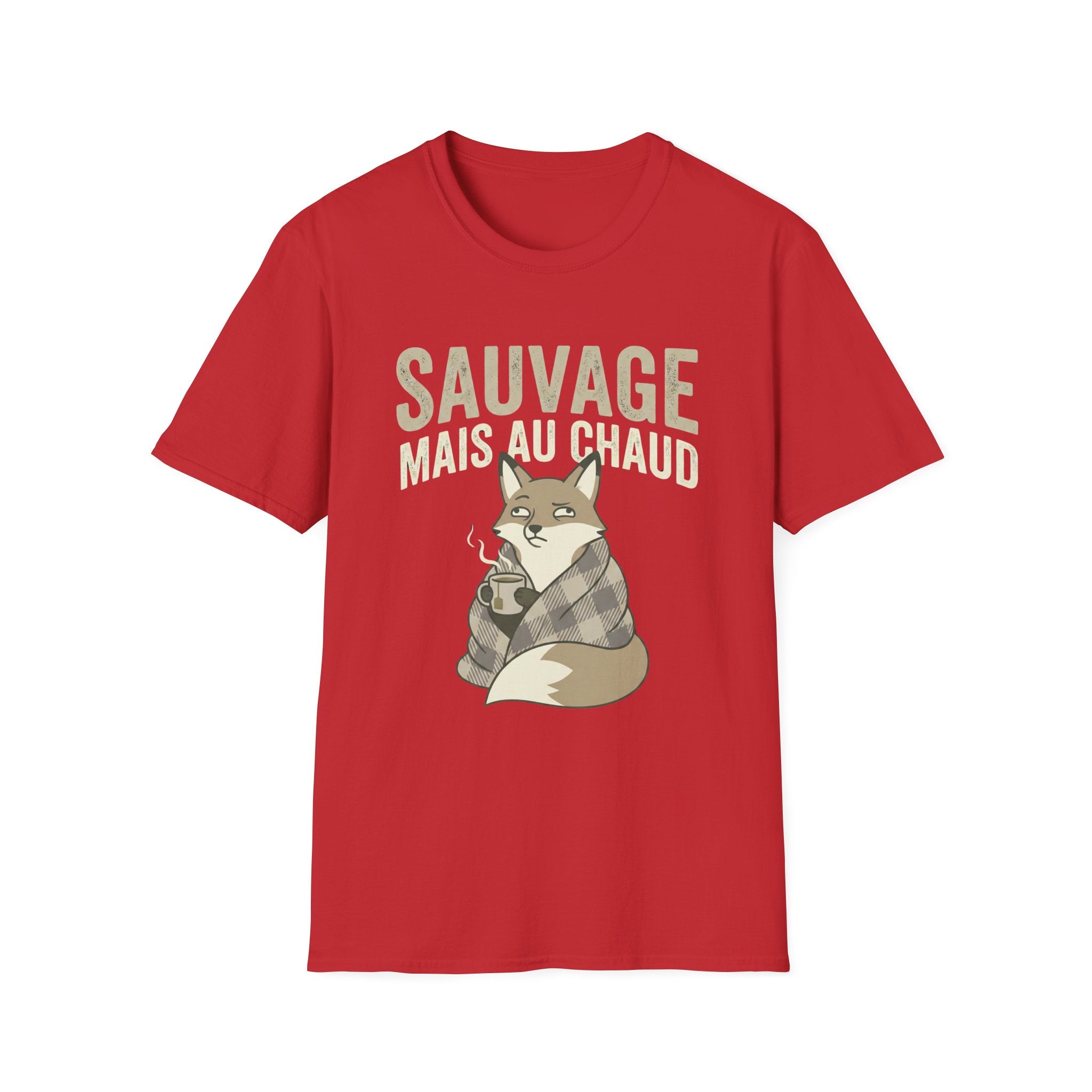 Sauvage Mais Au Chaud Fox T-Shirt — Cozy Vintage Fox Graphic Tee