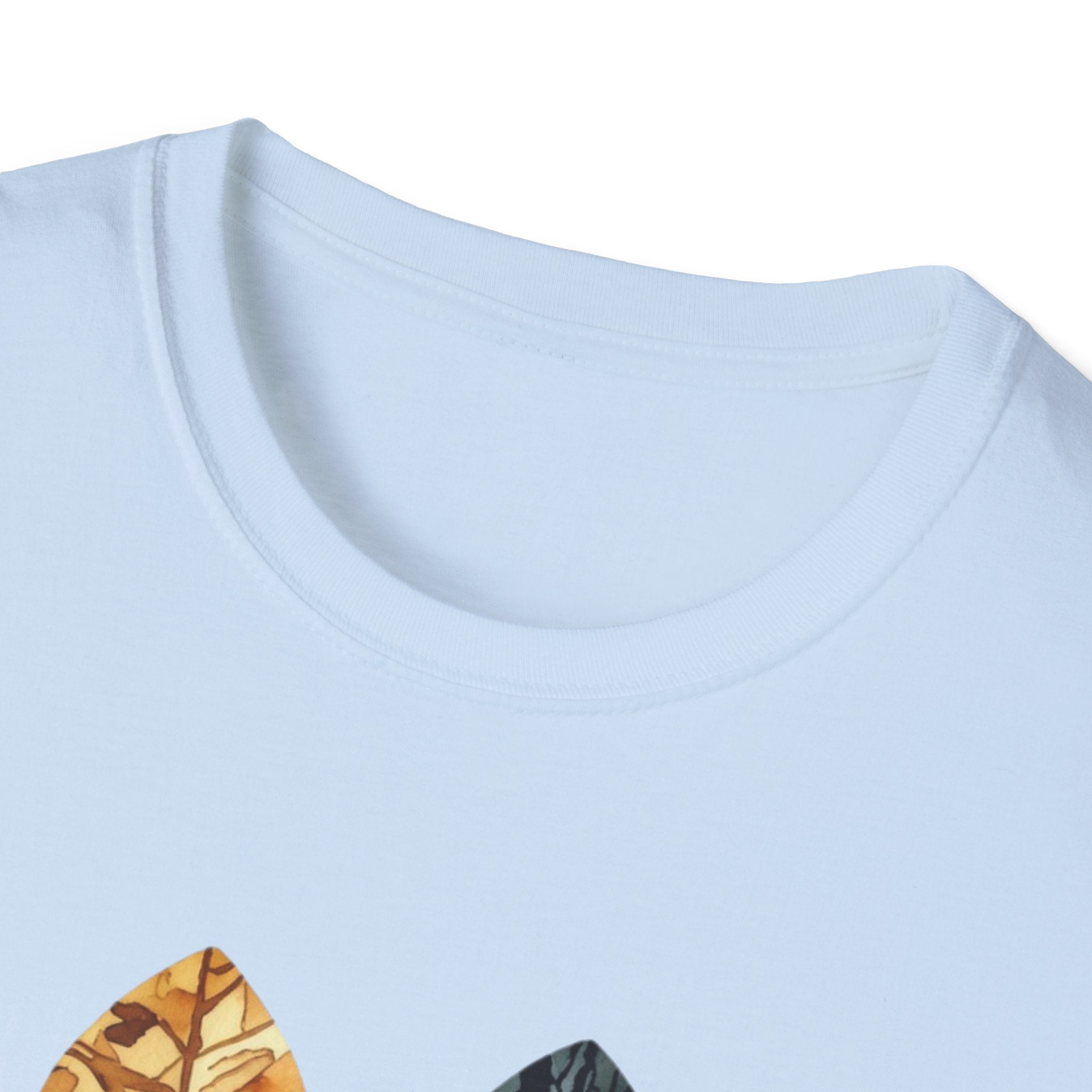 Nature Paw Print T-Shirt — Colorful Leaf & Stone Paw Design
