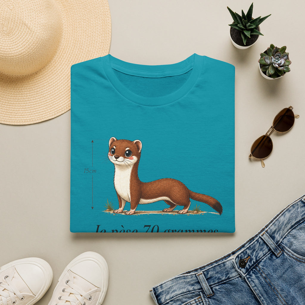T-shirt — Adorable illustration d’hermine : « Je pèse 70 grammes, je chasse des lapins »