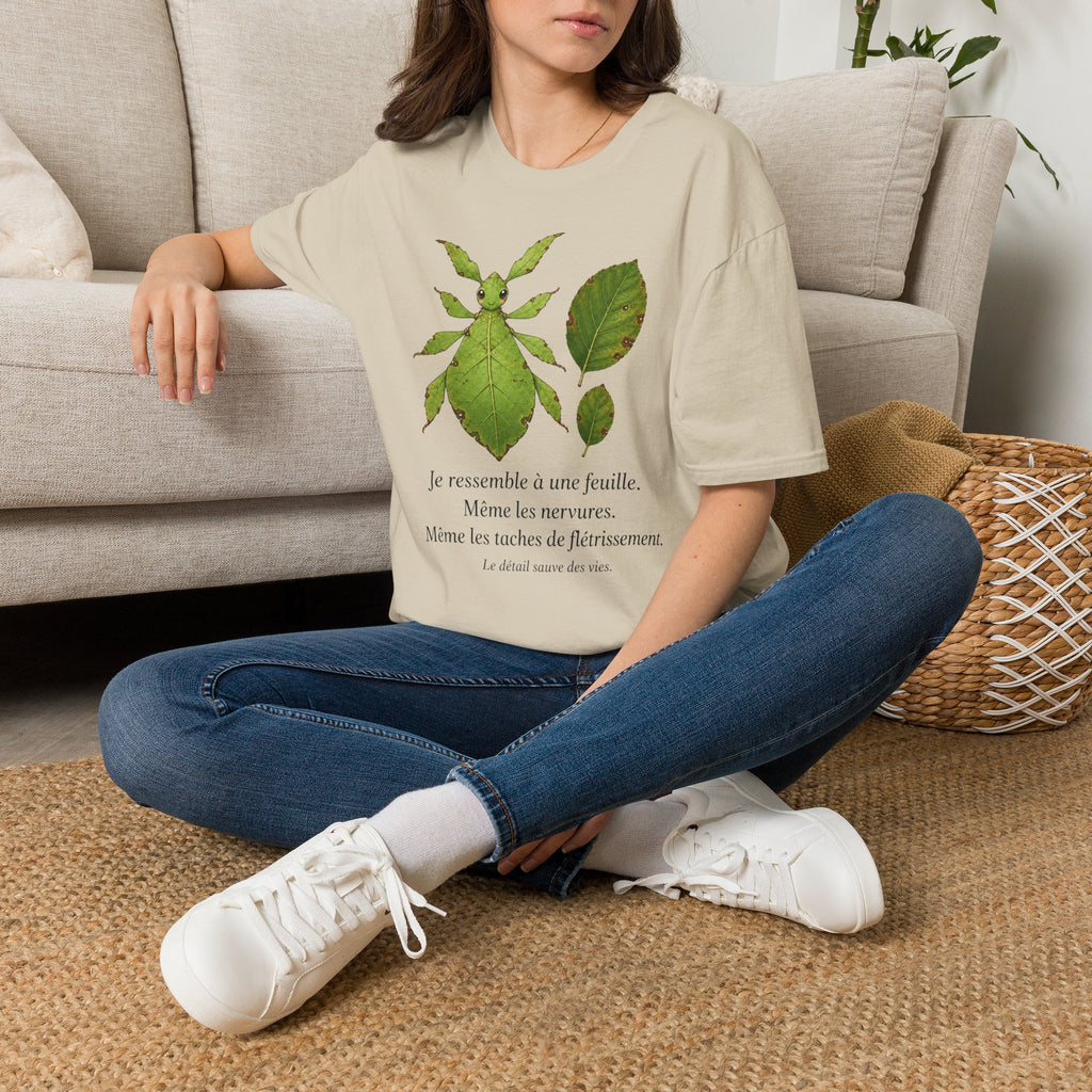T-shirt Insecte-feuille — Illustration botanique d’un phasme
