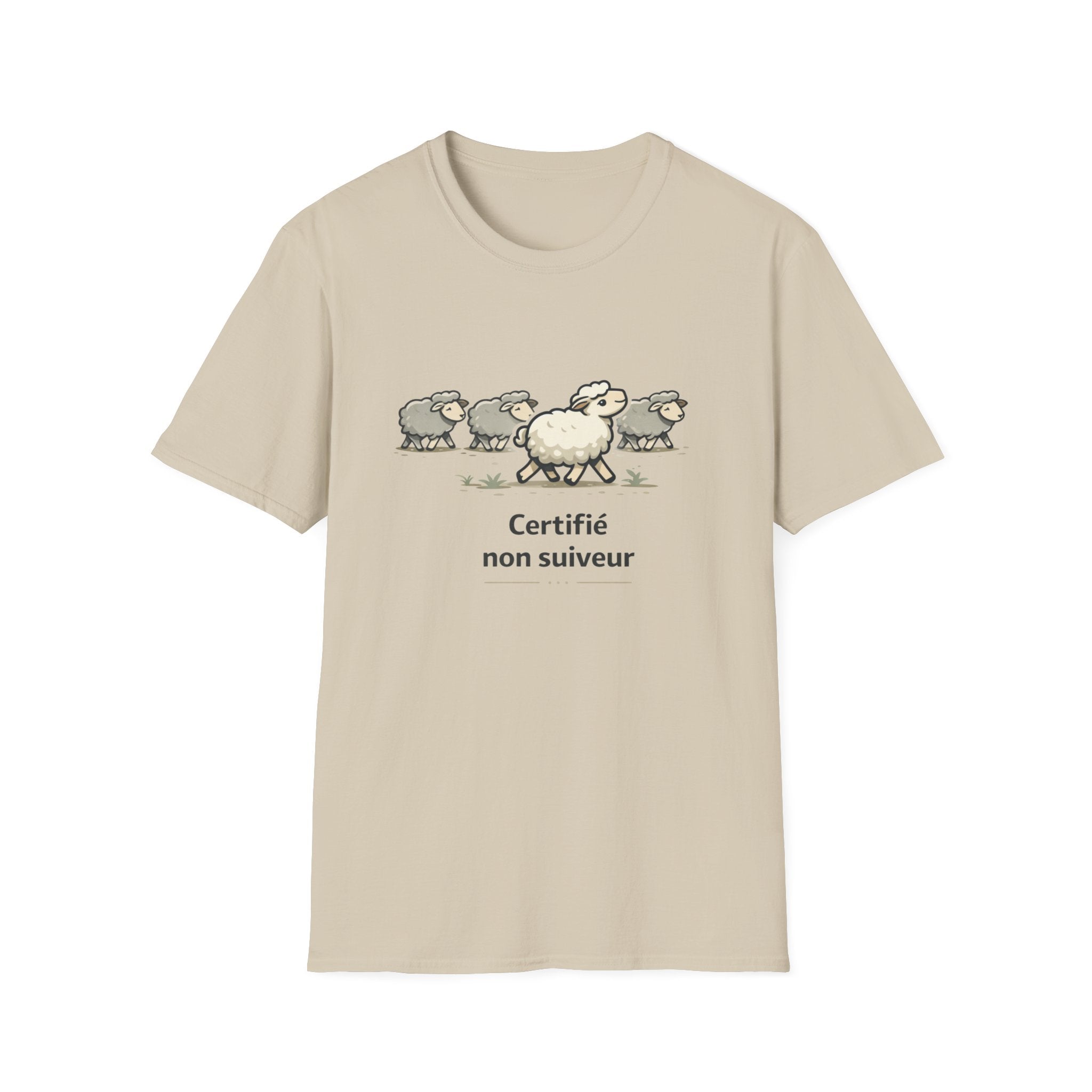 T-Shirt — "Certifié non suiveur" Funny Sheep Graphic Tee