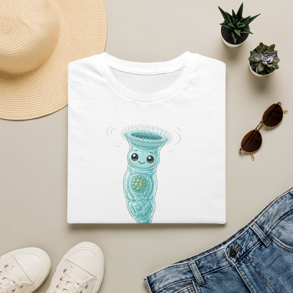 T-shirt adorable avec microorganisme cilié — T-shirt kawaii représentant un protiste unicellulaire