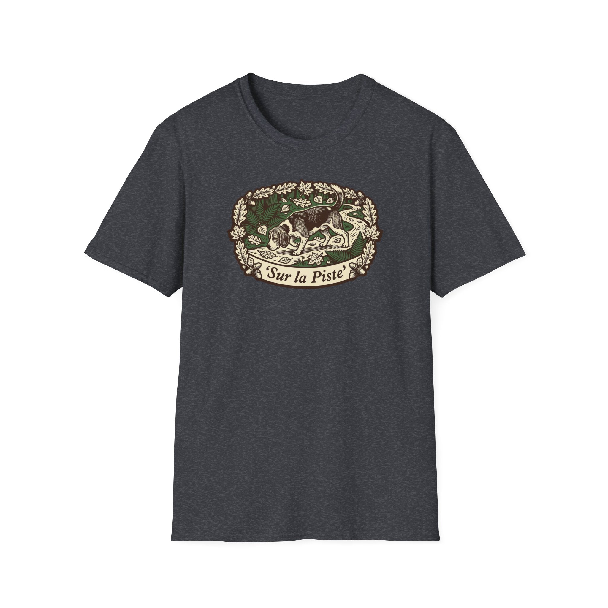 T-shirt — Graphique vintage nature lapin «Sur la piste»