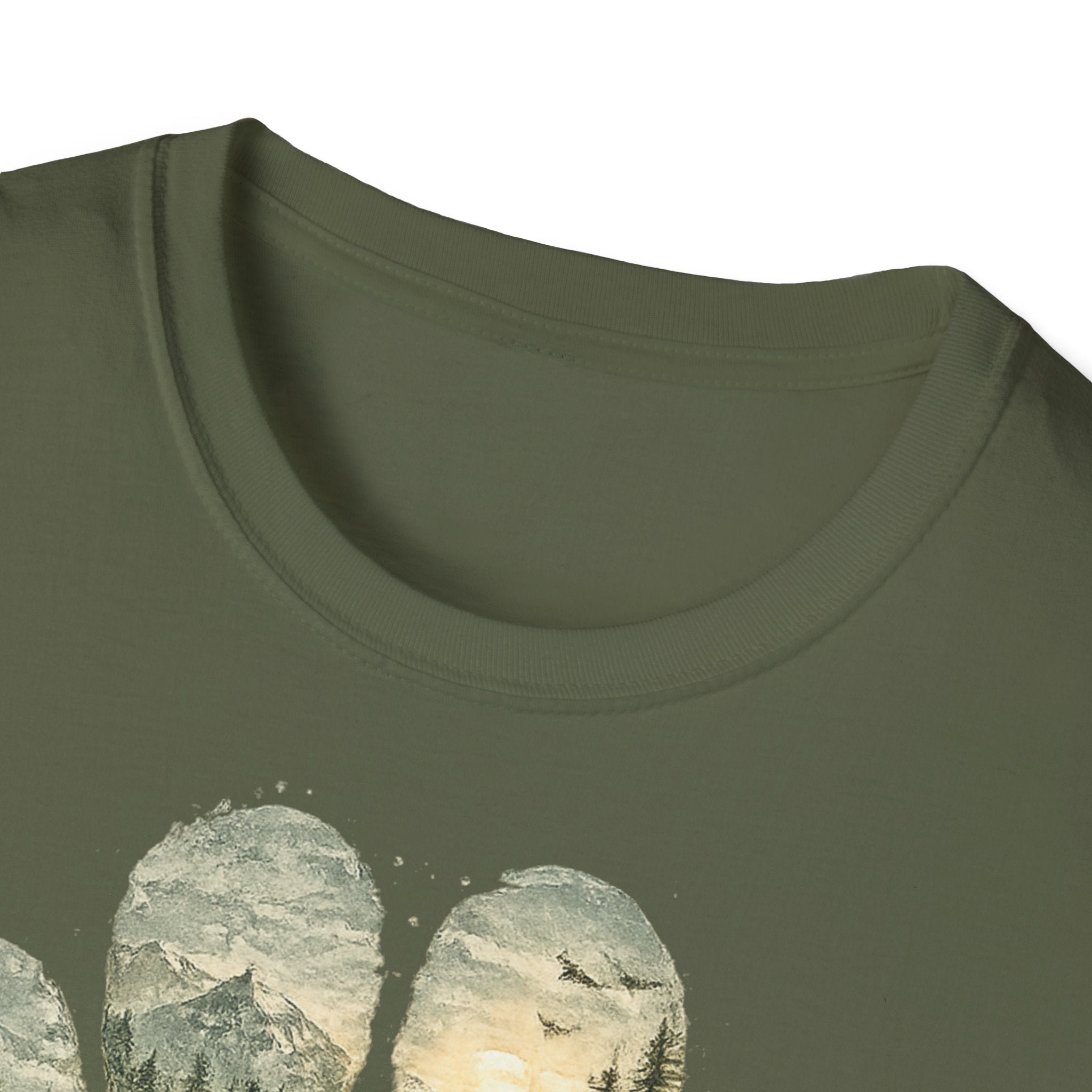 Wild Paw Landscape T-Shirt — Mountain Forest Paw Print Nature Tee