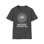 T-shirt Hérisson et énergie renouvelable — « Mon énergie est renouvelable » — T-shirt graphique écoresponsable