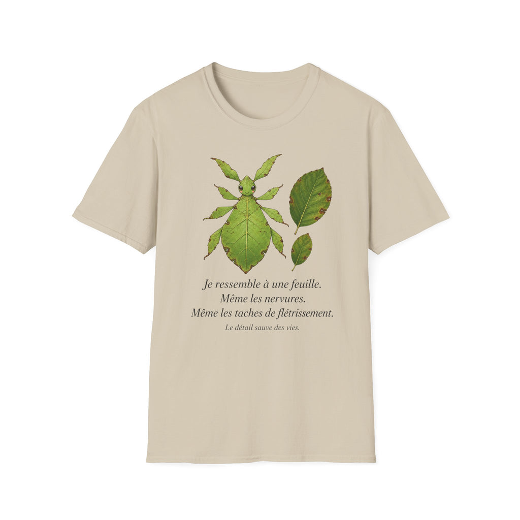 T-shirt Insecte-feuille — Illustration botanique d’un phasme