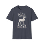 T-shirt illustré avec cerf — « DIGNE. » — T-shirt graphique inspiré de la nature