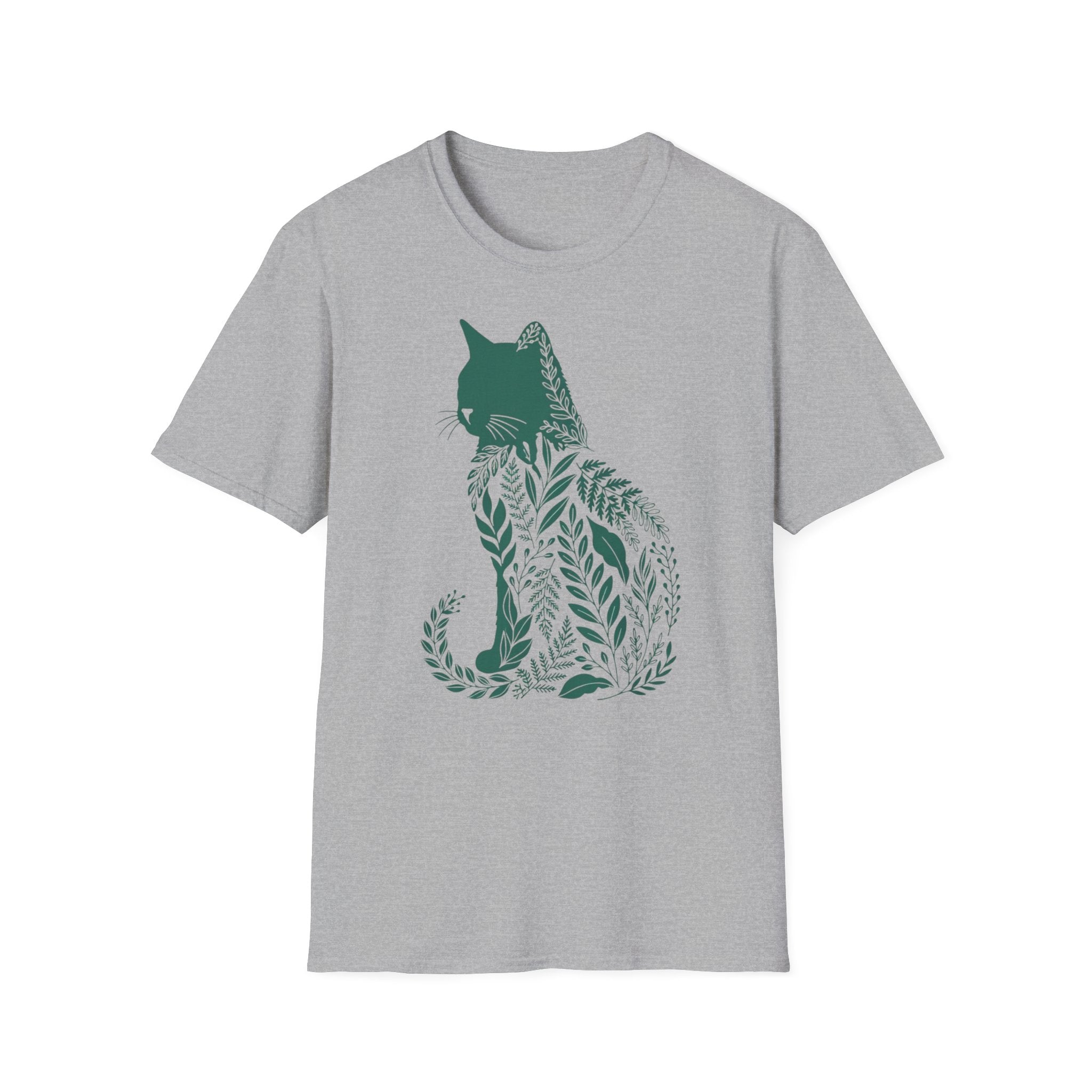 Floral Cat Silhouette T-Shirt