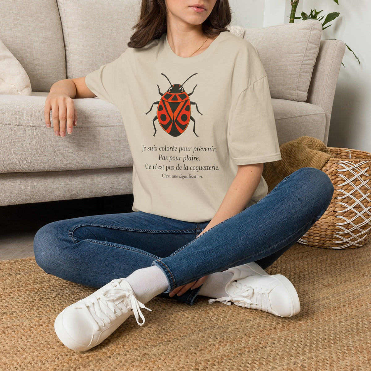 T-shirt illustré avec coccinelle
