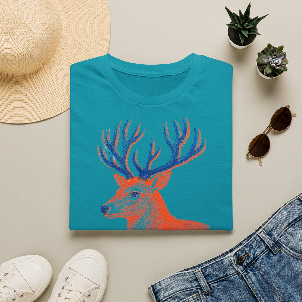 T-shirt illustré avec cerf — « PAS EN VOIE. » — T-shirt graphique vintage avec cerf