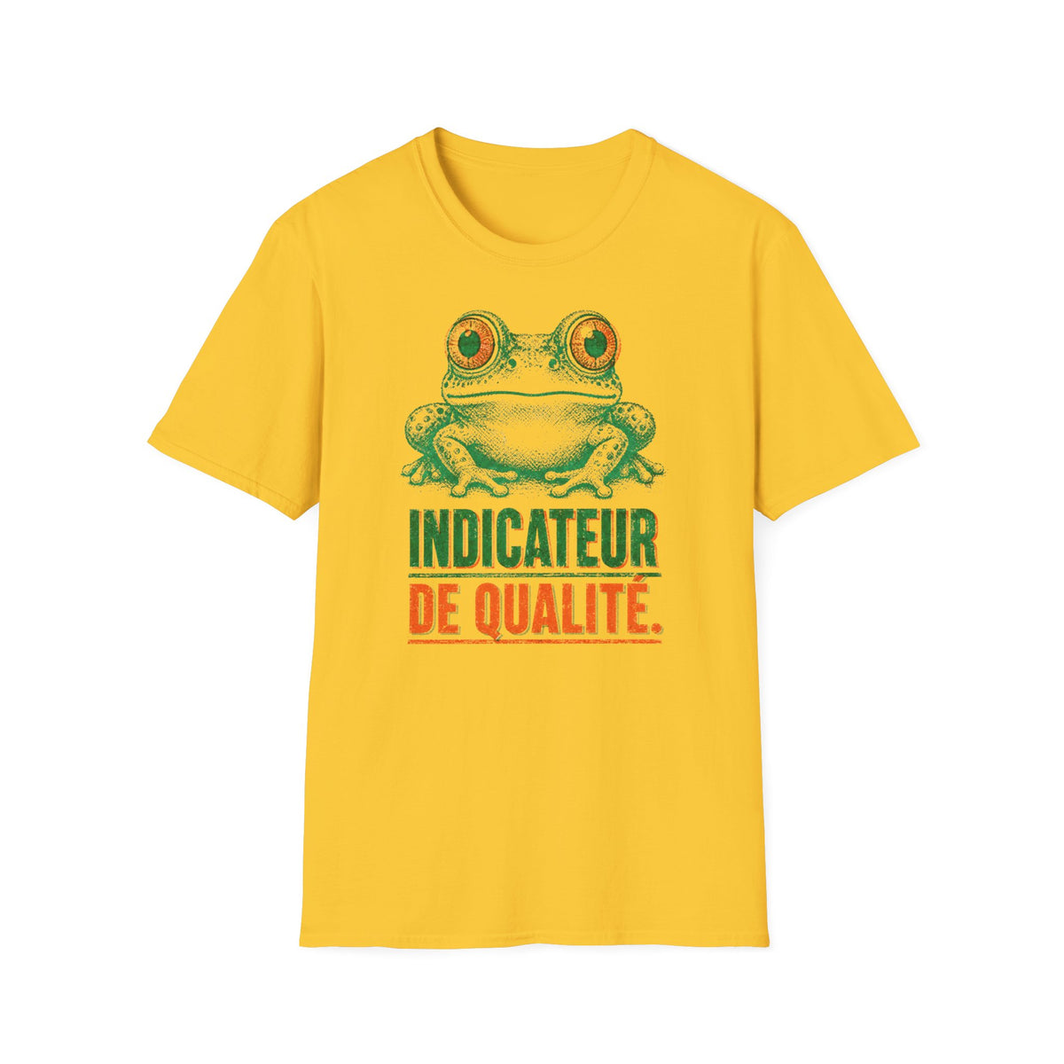 T-shirt illustré avec grenouille — « Indicateur de qualité »